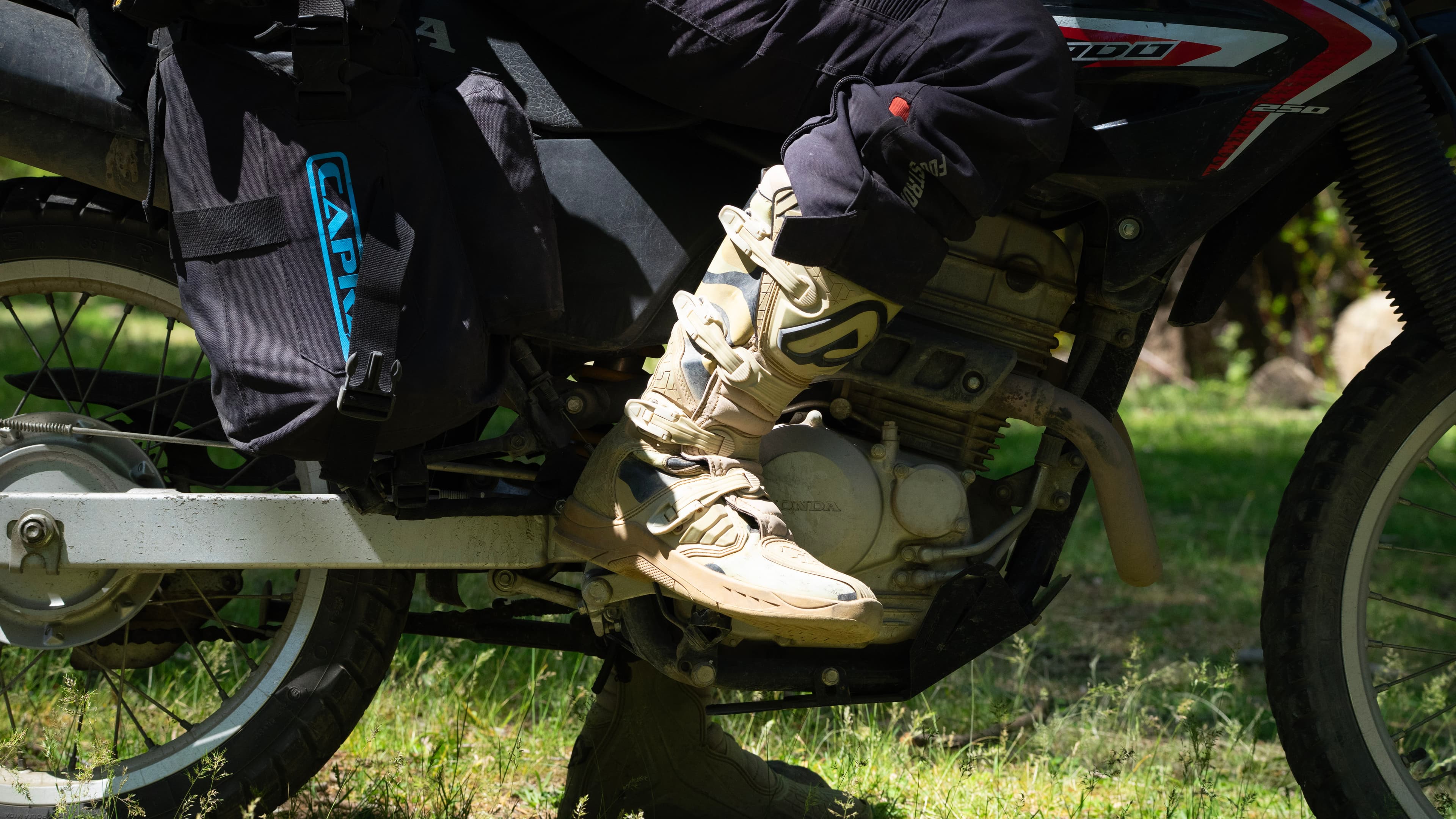 Group of Moto On/Off riders during a crossing